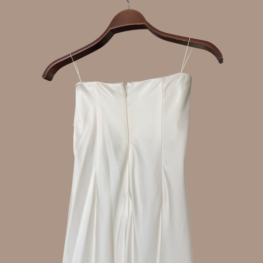 Significant Other Lucile Bridal Strapless Satin Gown with Train Bone White 4, S - Picture 6 of 16